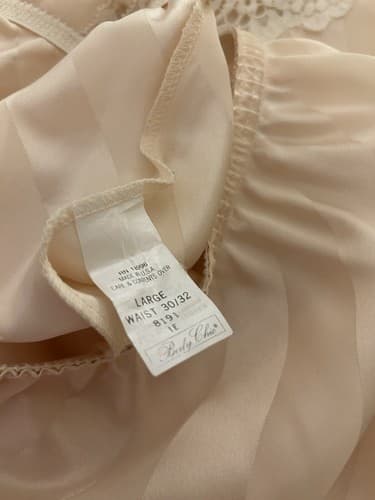 Vintage Cream Tone On Tone Shiny Stripe Slippery Half Slip Skirt Waist 30-32 L - Thumbnail 16