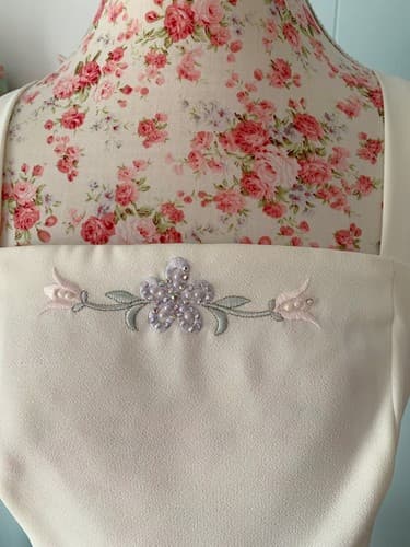 Vintage Womens Skirt Suit Pearl & Sequin Camisole Tank Top Embroidered Pink Aqua - Thumbnail 5