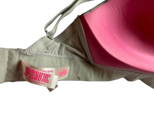 Victorias Secret Bra 34DD Gray Soft No Wire Wireless Bralette Wear Everywhere - Thumbnail 4