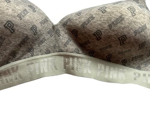 Victorias Secret Bra 34DD Gray Soft No Wire Wireless Bralette Wear Everywhere - Thumbnail 2
