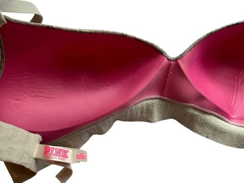 Victorias Secret Bra 34DD Gray Soft No Wire Wireless Bralette Wear Everywhere - Thumbnail 5