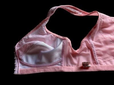 Vintage Pinup Bombshell Bra Pink Lace Lingerie 34B Pointy Cup Coquette Bralette - Thumbnail 3