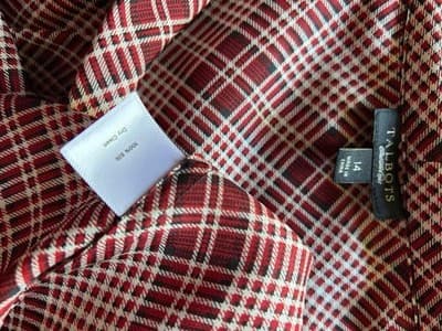 Size 14 Talbots Silk Top Burgundy Wine Blouse Shirt Tank Sleeveless Plaid - Thumbnail 7