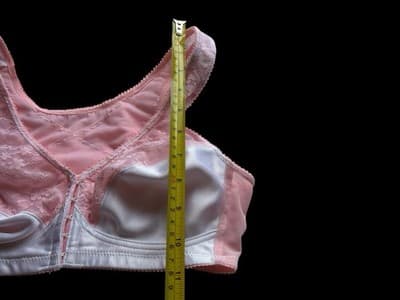Vintage Pinup Bombshell Bra Pink Lace Lingerie 34B Pointy Cup Coquette Bralette - Thumbnail 7