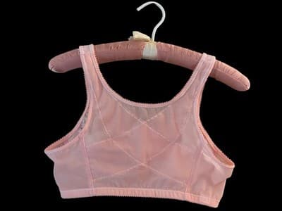 Vintage Pinup Bombshell Bra Pink Lace Lingerie 34B Pointy Cup Coquette Bralette - Thumbnail 12