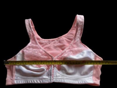 Vintage Pinup Bombshell Bra Pink Lace Lingerie 34B Pointy Cup Coquette Bralette - Thumbnail 8