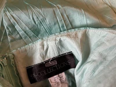 Vintage 1990’s Showstopper Coquette Aqua Evening Prom Formal Avant Garde Dress - Thumbnail 14