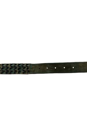 Size Small Vintage Aqua Braided Rope Leather Belt Women’s Coachella Turquoise - Thumbnail 12