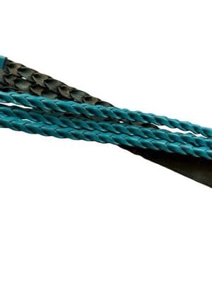 Size Small Vintage Aqua Braided Rope Leather Belt Women’s Coachella Turquoise - Thumbnail 7