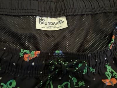 48-50 No Boundaries 3XL Men’s Swimsuit Shorts Trunks 6” Inseam Green Alien 👽 - Thumbnail 2
