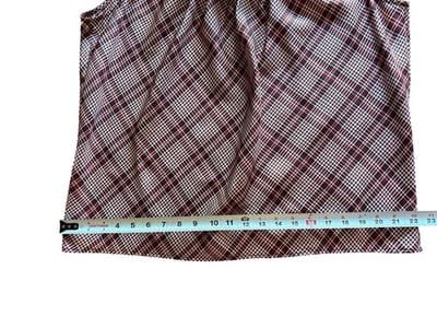 Size 14 Talbots Silk Top Burgundy Wine Blouse Shirt Tank Sleeveless Plaid - Thumbnail 4