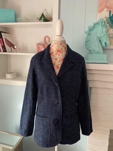 Vintage Women’s Jacket Blue Tweed Liz Claiborne Lizwear 14 Petite Blazer - Thumbnail 5