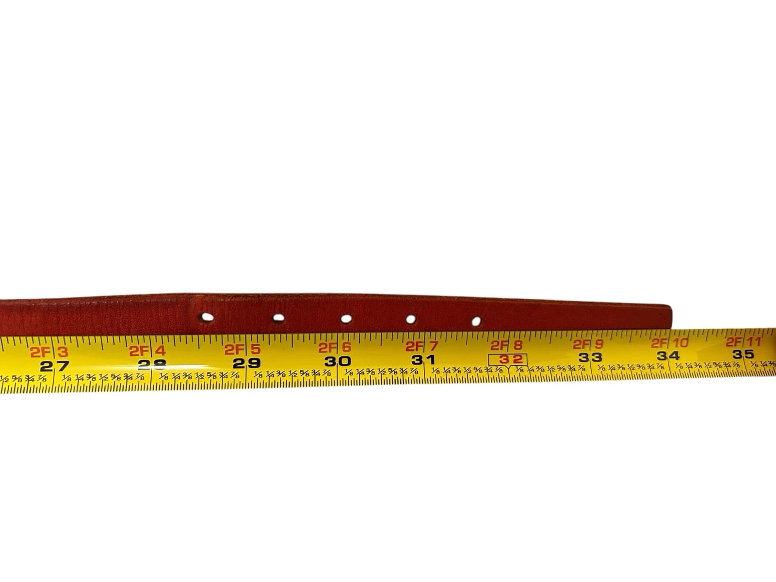 Vintage Etienne AIGNER Red Skinny Leather Logo Belt Gold Brass Rockabilly - Thumbnail 7