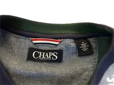 Chaps Ralph Lauren Colorblock Sweatshirt M Vintage Y2K Men’s Streetwear Cotton - Thumbnail 8