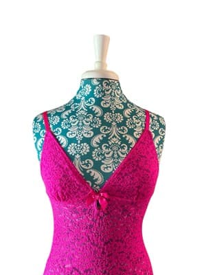 Victorias Secret Ruffled Pink Chemise Stretch Lace Triangle Bow Bra Top Nighty S - Thumbnail 6