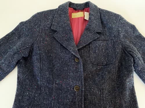 Vintage Women’s Jacket Blue Tweed Liz Claiborne Lizwear 14 Petite Blazer - Thumbnail 4