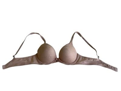 Victorias Secret Beige Blush Push Up Bra 34B Body By Victoria Lace Cups Lingerie - Thumbnail 5