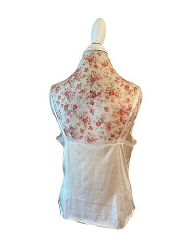 Vanity Fair Shiny Cream Camisole Scalloped Embroidered Floral Lace Lingerie 38 - Thumbnail 5