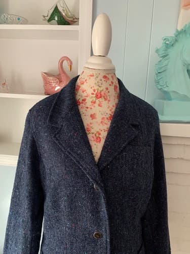 Vintage Women’s Jacket Blue Tweed Liz Claiborne Lizwear 14 Petite Blazer - Thumbnail 6