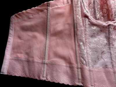 Vintage Corset Bustier Pink Lingerie Bra Crop Top Romantic Coquette Lace 36B Bra - Thumbnail 7