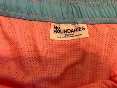 44-46 No Boundaries 2XL Men’s Swimsuit Shorts Trunks 6” Inseam Coral Flamingo - Thumbnail 4