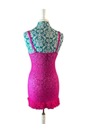 Victorias Secret Ruffled Pink Chemise Stretch Lace Triangle Bow Bra Top Nighty S - Thumbnail 4