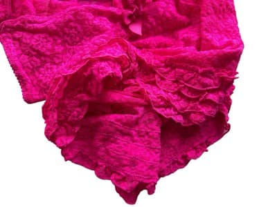 Victorias Secret Ruffled Pink Chemise Stretch Lace Triangle Bow Bra Top Nighty S - Thumbnail 10