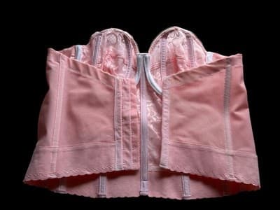 Vintage Corset Bustier Pink Lingerie Bra Crop Top Romantic Coquette Lace 36B Bra - Thumbnail 11