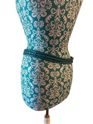 Size Small Vintage Aqua Braided Rope Leather Belt Women’s Coachella Turquoise - Thumbnail 4