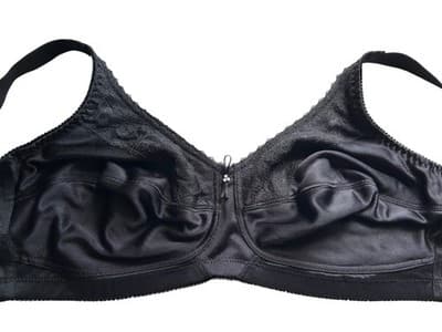 Wire Free Black Lace Wireless Bra Almost U 40C Lingerie Soft Cups Pearl Bow - Thumbnail 7