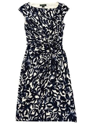 Lauren Ralph Lauren Stretch Skinny Fit Gorgeous Elegant Dress Black & Blue 4 - Thumbnail 10