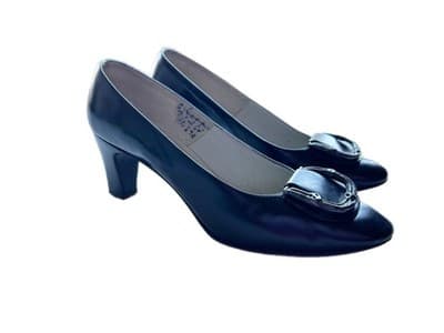 6.5 Narrow 1950’s 1960’s Vintage Women’s Shoes Madmen Mid Century Modern Buckle - Thumbnail 2