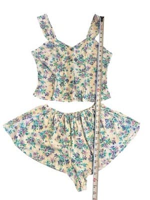 1980’s 1990’s Vintage Babydoll Floral Lingerie Pajama Set Coquette Flowy Sweet - Thumbnail 7
