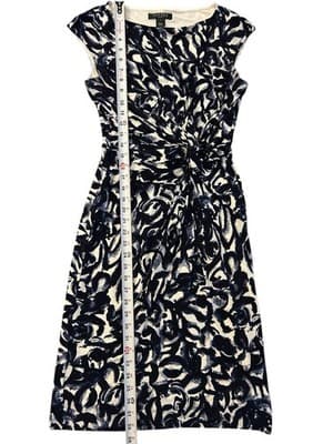 Lauren Ralph Lauren Stretch Skinny Fit Gorgeous Elegant Dress Black & Blue 4 - Thumbnail 14