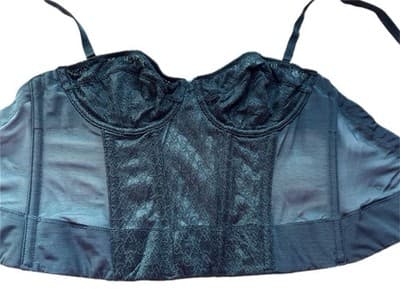 32B VICTORIAS SECRET LINGERIE CORSET TOP BUSTIER VS ARCHIVES LOGO BLACK BRA TOP - Thumbnail 3