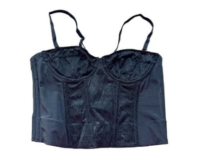 32B VICTORIAS SECRET LINGERIE CORSET TOP BUSTIER VS ARCHIVES LOGO BLACK BRA TOP - Thumbnail 5