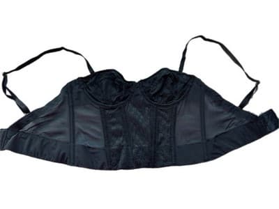 32B VICTORIAS SECRET LINGERIE CORSET TOP BUSTIER VS ARCHIVES LOGO BLACK BRA TOP - Thumbnail 2