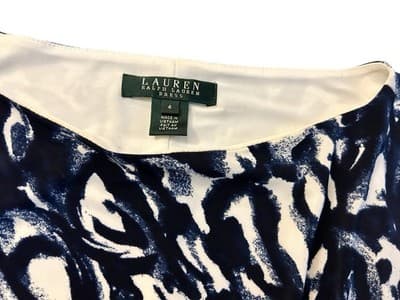 Lauren Ralph Lauren Stretch Skinny Fit Gorgeous Elegant Dress Black & Blue 4 - Thumbnail 9