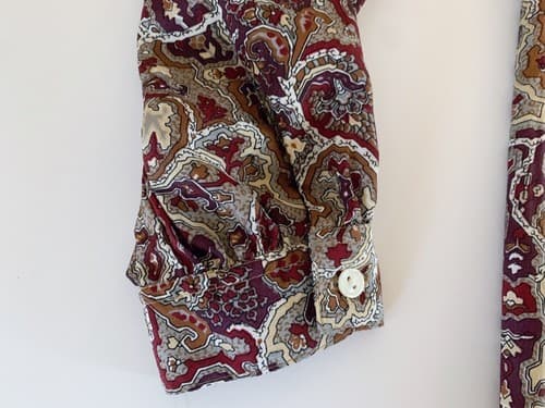 Vtg Brown Fall Blouse Women Bow Neck Old Money Volup Boho Shirt Top By Panther - Thumbnail 5