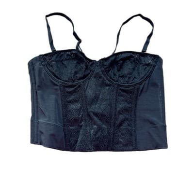 32B VICTORIAS SECRET LINGERIE CORSET TOP BUSTIER VS ARCHIVES LOGO BLACK BRA TOP - Thumbnail 8