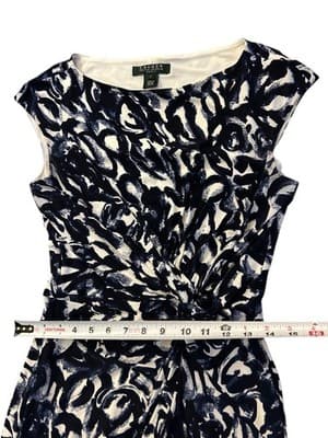 Lauren Ralph Lauren Stretch Skinny Fit Gorgeous Elegant Dress Black & Blue 4 - Thumbnail 13
