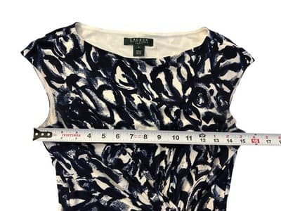 Lauren Ralph Lauren Stretch Skinny Fit Gorgeous Elegant Dress Black & Blue 4 - Thumbnail 12