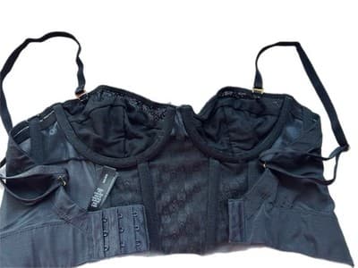 32B VICTORIAS SECRET LINGERIE CORSET TOP BUSTIER VS ARCHIVES LOGO BLACK BRA TOP - Thumbnail 6