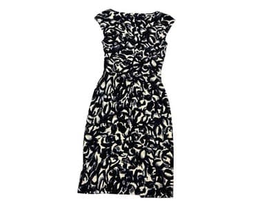Lauren Ralph Lauren Stretch Skinny Fit Gorgeous Elegant Dress Black & Blue 4 - Thumbnail 5