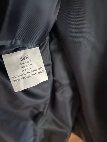 Jos. A Bank 39R Wool & Silk Blend Jacket Blazer Tailored Fit Mens Black - Thumbnail 9