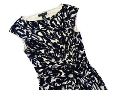 Lauren Ralph Lauren Stretch Skinny Fit Gorgeous Elegant Dress Black & Blue 4 - Thumbnail 2