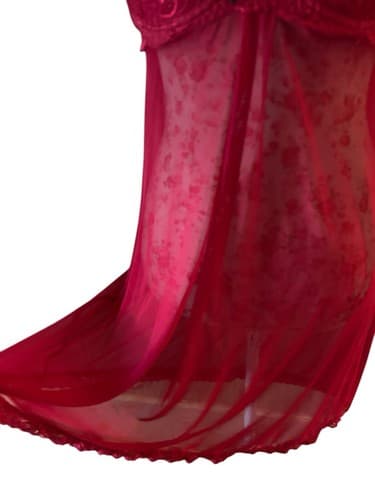 Marilyn Monroe Red Nighty Chemise Lingerie XL Lace Flowy Babydoll Sexy Volup - Thumbnail 3