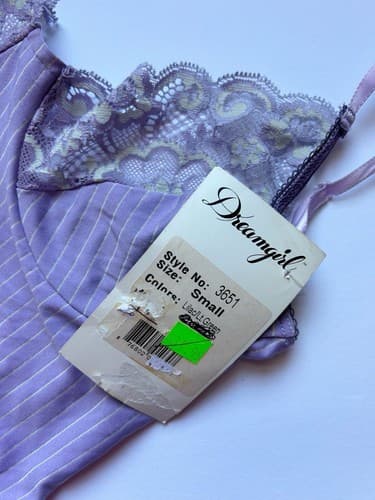 Lavender Purple Pin Striped Lace Romper Bodysuit Teddy Lingerie One Piece S NWT - Thumbnail 5