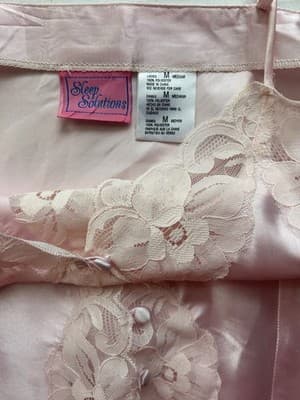 Vintage Pastel Pink Chemise Slip Glossy Satin Fairycore Lingerie Babydoll Dress - Thumbnail 7