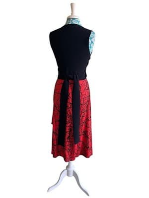 Designer Proenza Schouler Dress Size 4 Wrap Top Black & Red Made In Italy - Thumbnail 3
